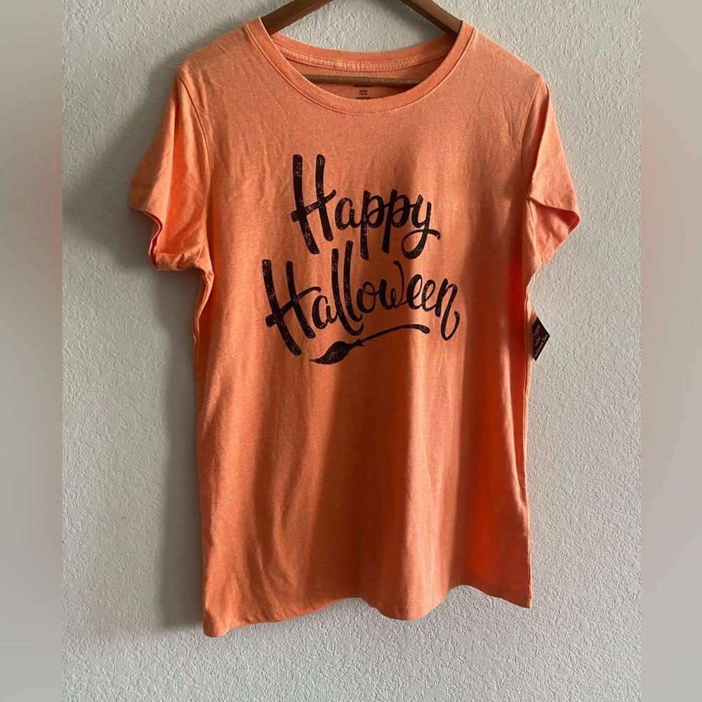Halloween New women’s Orange Happy halloween T-shirt Short Sleeve XL 16/18